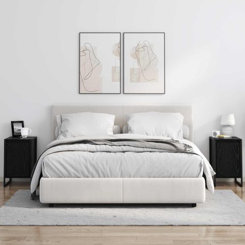 Stolik nocny 2 pcs Czarny Dąb 39,5 x 30 x 50 cm na Arena.pl