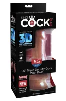 king cock plus triple density model z przyssawką 17 cm ciemny brąz