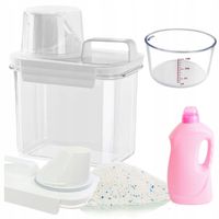 POJEMNIK NA PROSZEK DO PRANIA Z MIARKĄ PŁYN DO PŁUKANIA PUDEŁKO 1100ml