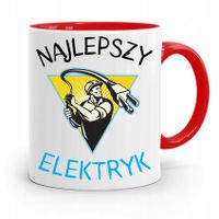 Kubek Czerwony Dla Elektryka Najlepszy Elektryk Z Nadrukiem Ze Zdjęciem