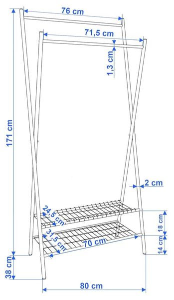 Wieszak stojący Xavier - czarny zdjęcie 3