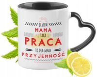 Dla Mamy Kubek Czarny Z Uszkiem W Kształcie Serca Na Prezent Z Nadrukiem