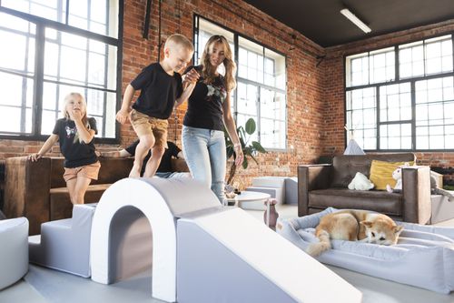 Mostek komplet 4 dużych klocków kształtek piankowych do żłobków przedszkoli na Arena.pl