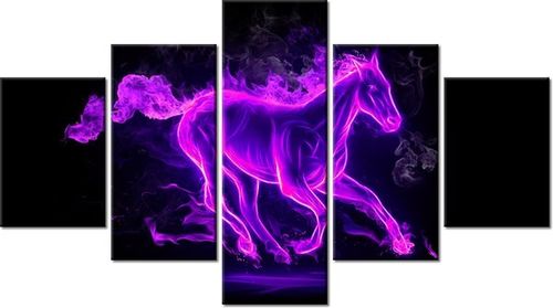 75CM 120 OBRAZ 5 ELEM FIOLETOWY MUSTANG ŚCIENNY DRUK na Arena.pl