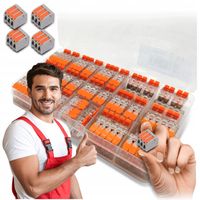 SZYBKOZŁĄCZA KABLOWE 81 SZT.+ ORGANIZER szybkozłączki drut linka zestaw BOX