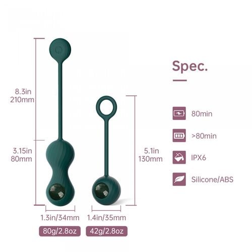 magic motion   crystal duo smart kegel vibrator with weight set na Arena.pl