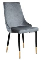 Krzesło welurowe tapicerowane Vermont Velvet grafitowe
