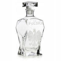 Szklana karafka do whisky koniaku z grawerem POLSKA + ORZEŁ 750ml