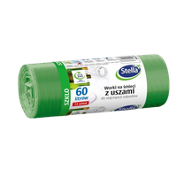 STELLA Worki z uszami SZKŁO 60L zielone 1op 14szt