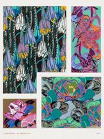 Plakat 75x100cm Kwiaty Art Deco v.12, Bénédictus Vintage do Salonu