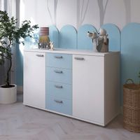 Matowa komoda R2 120 cm z szufladami jasnoniebieski