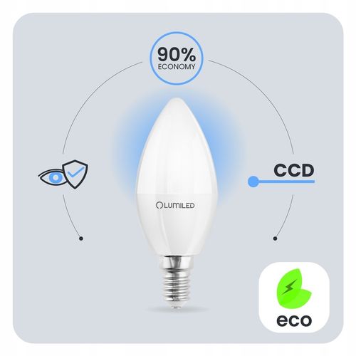 6x Żarówka LED E14 ŚWIECZKA 10W = 75W 1100lm 6500K Zimna Lumiled na Arena.pl
