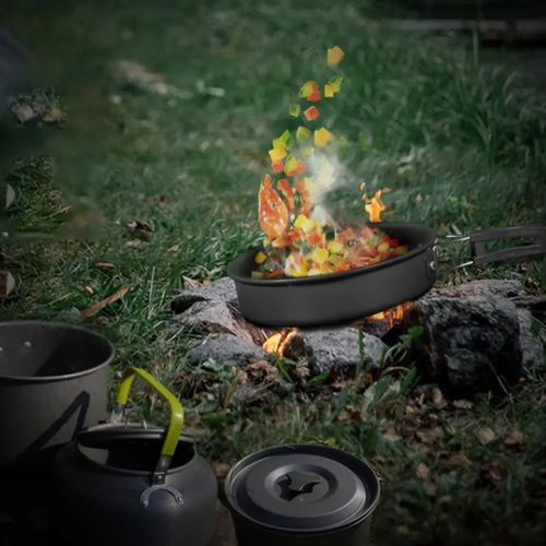 Zestaw Garnków Naczyń Turystycznych Na Kemping Zg4-03 Czarny na Arena.pl