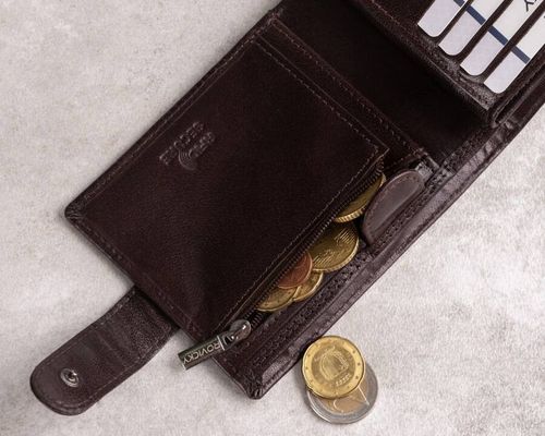 skórzany portfel męski z systemem rfid zamykany na zatrzask - rovicky na Arena.pl
