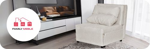 Fotel rozkładany funkcja spania KIMO pojemnik na pościel Family Meble j róż na Arena.pl