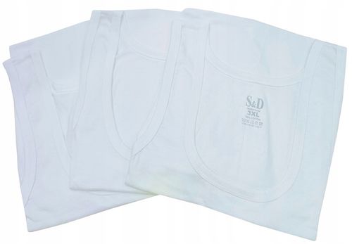 PODKOSZULKA KOSZULKA MĘSKA 100 % BAWEŁNA GŁADKA BIAŁA OKRĄGŁY - 3XL na Arena.pl