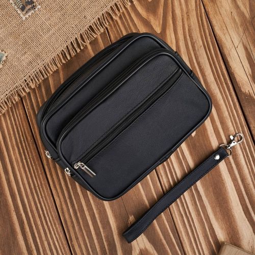 saszetka męska skórzana do ręki praktyczna pojemna czarna abruzzo abr-13 na Arena.pl