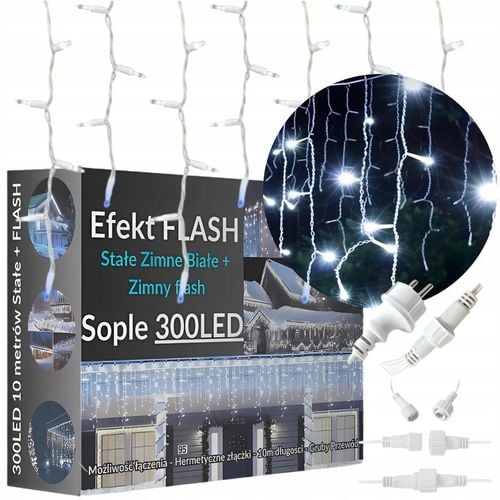 Sople FLASH flesz BIAŁY Białe Zimny 300 LED + ZIMNY FLASH na Arena.pl