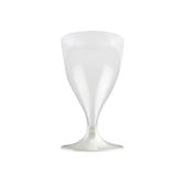 Kieliszki plastikowe do wina białe perłowe 200ml 10szt