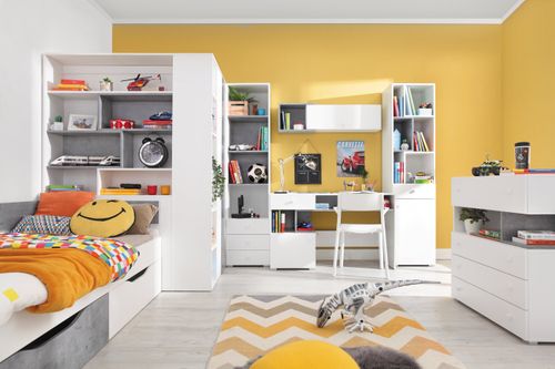 Komoda młodzieżowa z szufladami PLUTO biała na Arena.pl