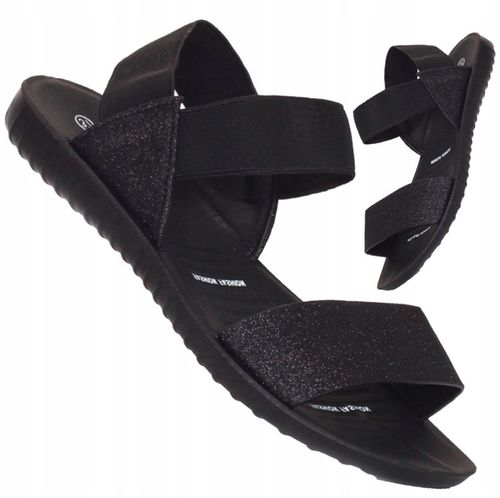 SANDAŁY DAMSKIE SPORTOWE NA GUMIE CZARNE NA LATO na Arena.pl