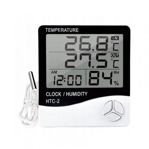 BEZPRZEWODOWA STACJA POGODY TERMO-HIGROMETR ZEWNĘTRZNA SONDA ZEGAR BUD na Arena.pl