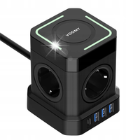 VOOMY Ładowarka bezprzew. Cube (15W) 4 gniazda, 1 USB-C, 3 USB-A, 2M Czarna