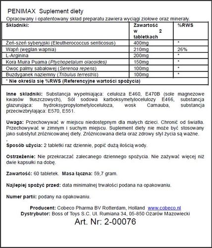 supl.diety penimax (60 pcs) lavetra na Arena.pl