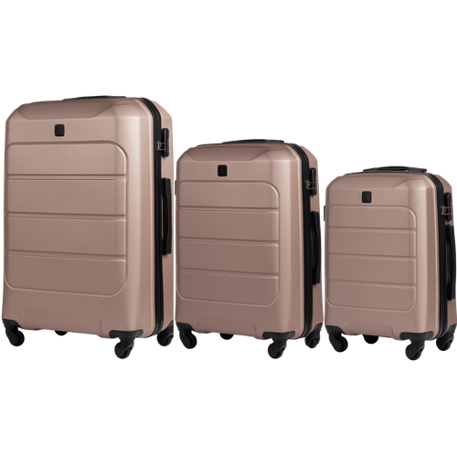 GAN01 GANNET, Zestaw 3 walizek ABS+ (L,M,S) Wings, CHAMPAGNE na Arena.pl