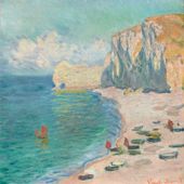 Plakat 80x80cm The Beach and the Falaise d'Amont, Monet Vintage