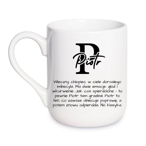 KUBEK Z IMIENIEM "PIOTR" Wzór - Elegant Coffee 330 ml na Arena.pl
