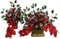 STROIK NA GRÓB KOMPOZYCJA NA CMENTARZ KOMPLET FLAKON BUKIET WIĄZANKA