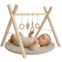 STOJAK EDUKACYJNY GIMNASTYCZNY DREWNIANY BUKOWY BABY GYM DZIECI NIEMOWLĄT
