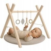 STOJAK EDUKACYJNY GIMNASTYCZNY DREWNIANY BUKOWY BABY GYM DZIECI NIEMOWLĄT