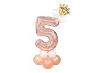 Zestaw balonów na powietrze, cyfra "5", różowe złoto