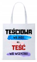Dla Teścia Taty Prezent Torba Eco Biała Shopper Z Nadrukiem Ze Zdjęciem