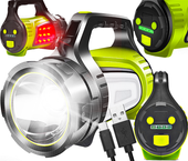 Latarka Akumulatorowa Szperacz LED USB Mocna Powerbank Boczne Światło Lampa