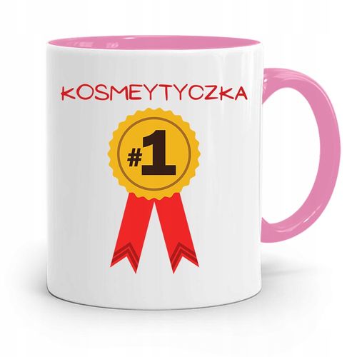 Kubek Różowy Dla Kosmetyczki Numer Jeden Prezent Z Nadrukiem Ze Zdjęciem na Arena.pl