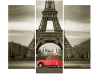 OBRAZ CZERWONY CITROEN 2CV WIEŻĄ EIFFLA