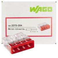 WAGO 2273-204 SZYBKOZŁĄCZKA ZŁĄCZKA ZŁĄCZKI NA DRUT 4x2,5mm2 100 szt
