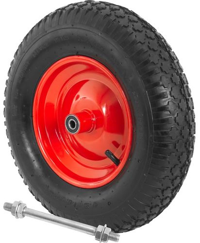 KOŁO KÓŁKO TACZKI TACZEK WÓZKA 400-8 6PR POMPOWANE Z OSIĄ OPONA MOCNE na Arena.pl