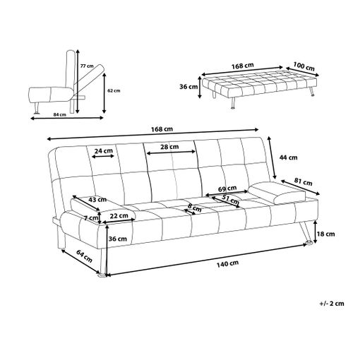 Sofa rozkładana jasnoszara ROXEN na Arena.pl