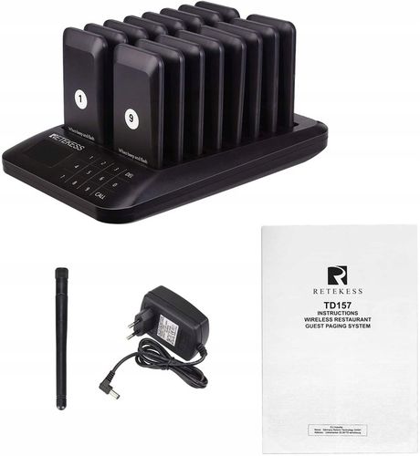Retekess TD157 Bezprzewodowy Pagera Restauracji, 500M,Przywoływacz Klientów na Arena.pl