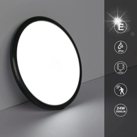 LAMPA SUFITOWA PLAFON LED CZARNA OKRĄGŁY Z CZUJNIKIEM RUCHU 6500K 24W IP54