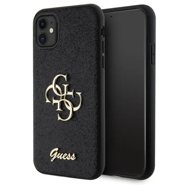 Etui Guess Glitter Script Big 4G na iPhone 11 / Xr - czarne zdjęcie 1