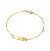 ZŁOTA BRANSOLETKA DZIECIĘCA Z BLASZKĄ 333 GRAWER serce