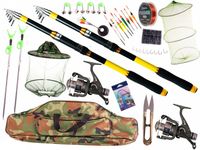 ZESTAW WĘDKARSKI SPŁAWIKOWY KOMPLET 2X WĘDKA 3,6M TELESKOPOWA 2X