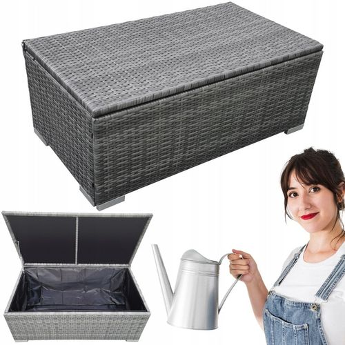 Skrzynia Ogrodowa Szary Technorattan Pojemnik Do Przechowywania 100x55 cm na Arena.pl