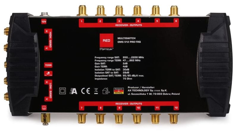 Multiswitch 5/12 Opticum OMS 512 PRO + zasilacz zdjęcie 3