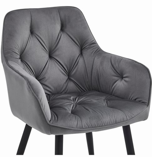 Krzesło JORK - ciemny szary aksamit / nogi czarne x 2 na Arena.pl